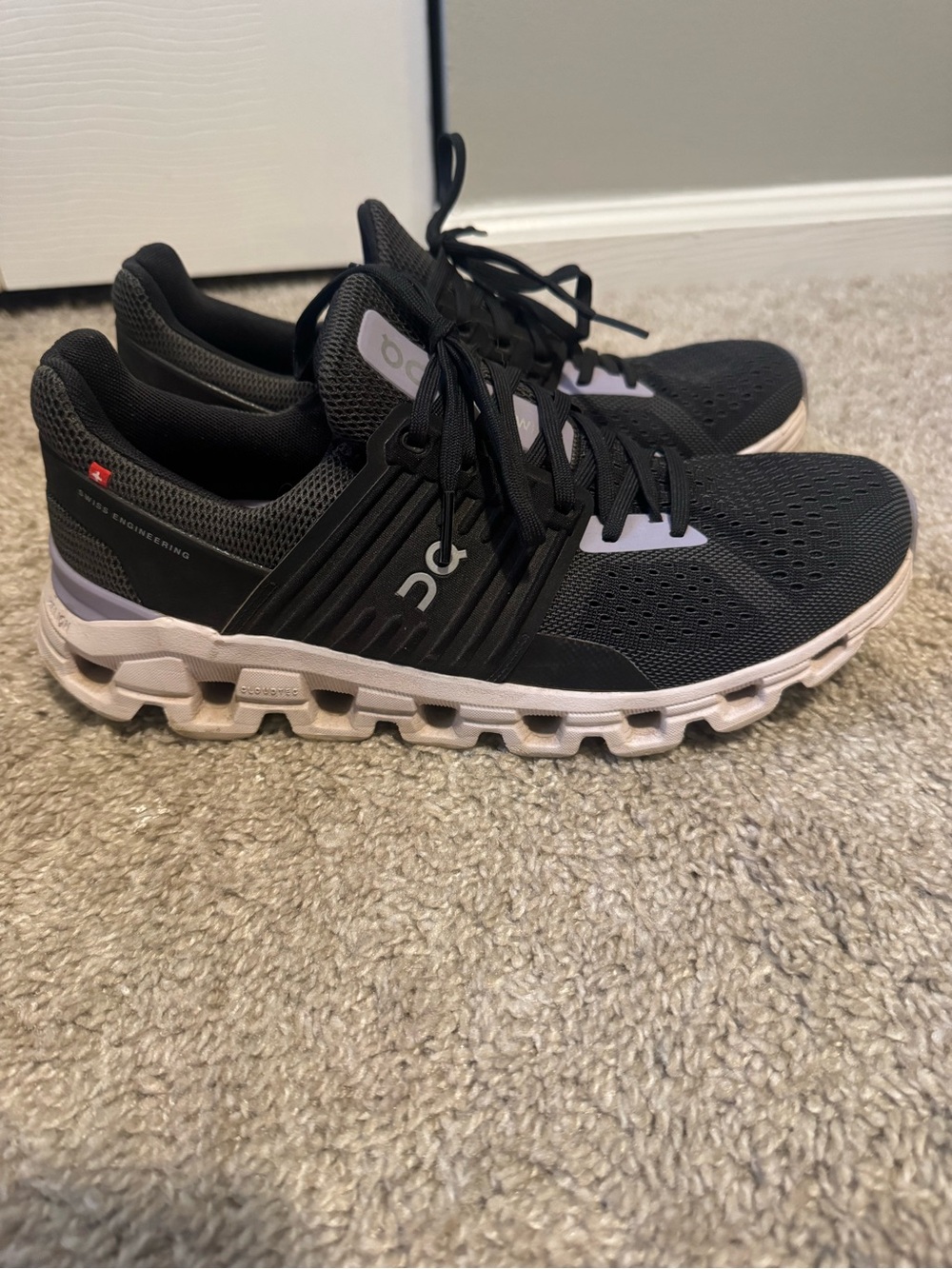 On Running Womens Black and White Cloudtec Running Shoes